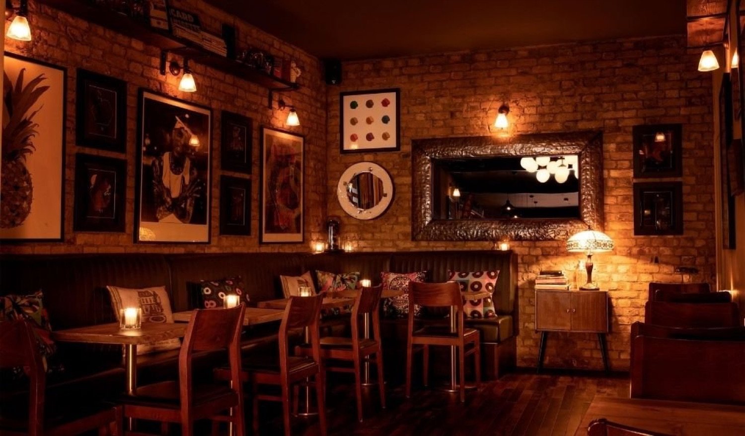 Cosy seating and gallery wall inside Coupette